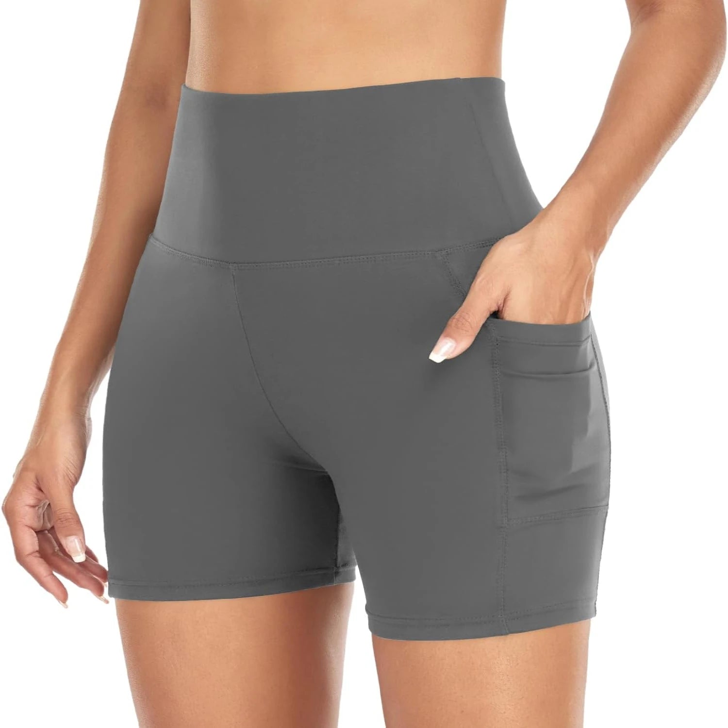 Premium, Stylish, and Functional High-Waisted Tummy-Control Spandex Biker Shorts for Women - Ideal Activewear for Yoga, Running,