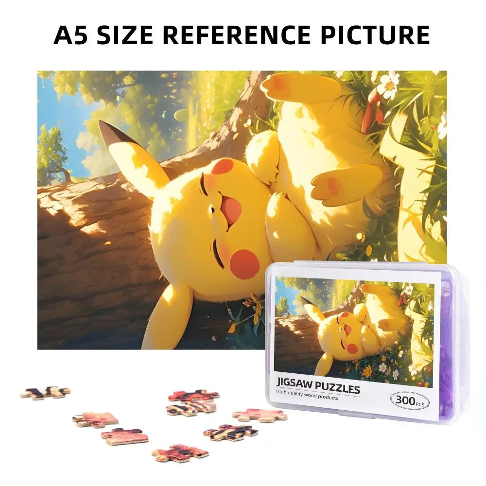 Pokemon Characters Pikachu Cartoon Wooden Puzzles for Children Jigsaw Puzzles 300 Pieces Educational Toys Gift for Kids