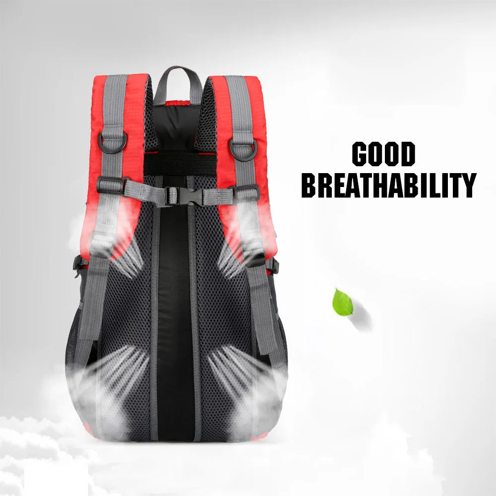 Mochila de senderismo de 40 L impermeable, ligera, para senderismo al aire libre, mochila de viaje para hombres y mujeres, mochila de montañismo