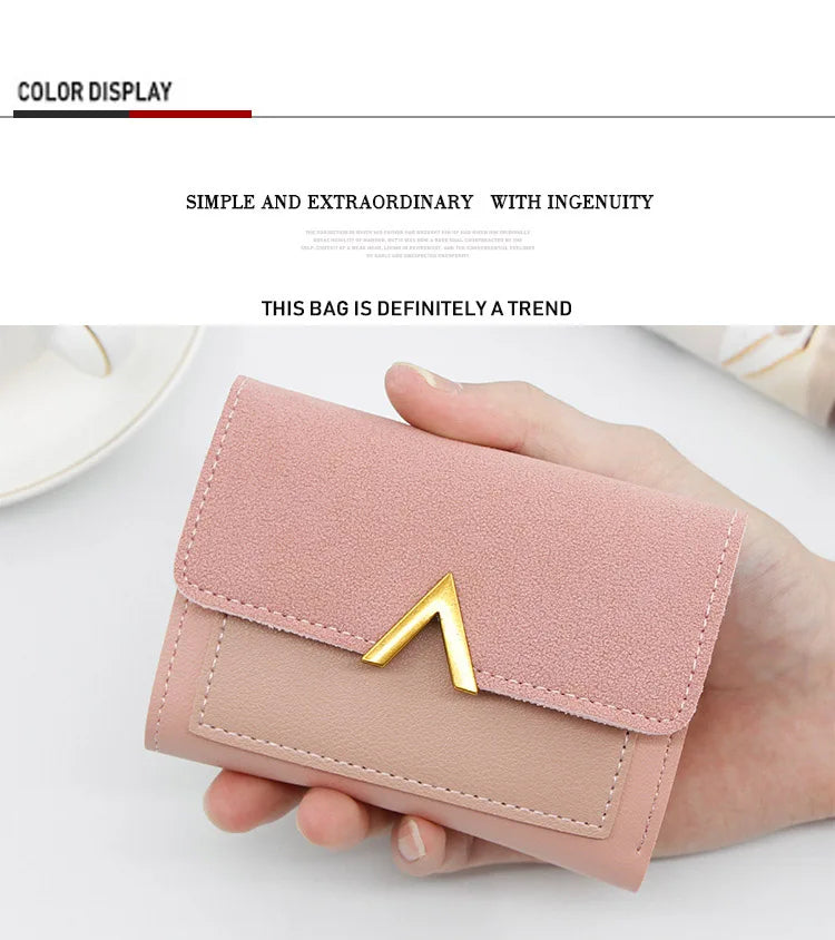New Simple Short Women Wallets High Quality Card Holder Large Capacity Female Coin Purses  Small Card Bag Wallet For Girls
