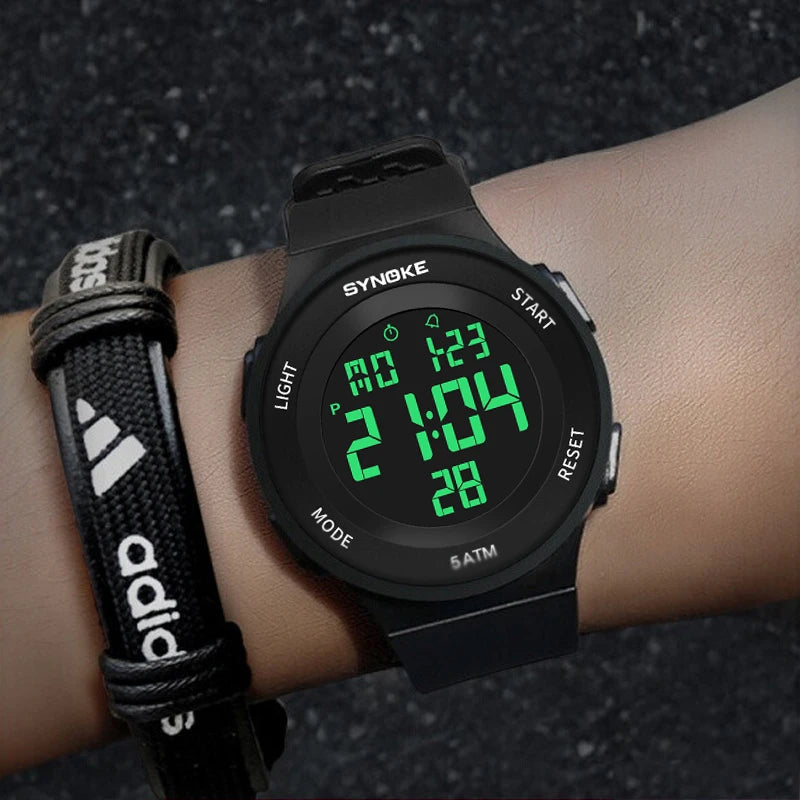 SYNOKE Women's Watch Digital Women Dress 50M Waterproof Stopwatch Sports Luminous Multifunction LED Electronic Wrist Watch Lady