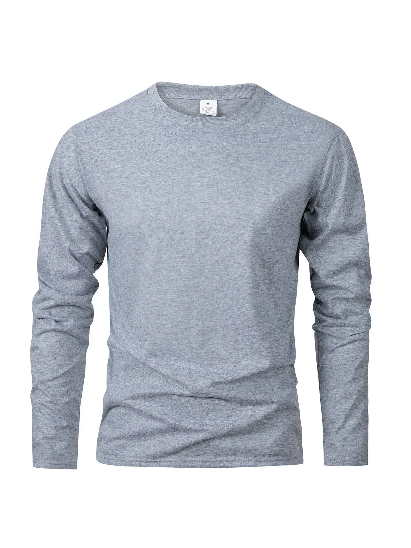 Men's Shirts Simplicity Solid Color Long Sleeve T-shirt Fashion Breathable Casual O-neck Unisex Tops Fitness Run Sports Pullover