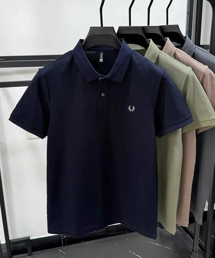 Luxury brand 100% cotton short sleeve men's polo shirt summer high-end fashion classic embroidery business casual golf T-shirt
