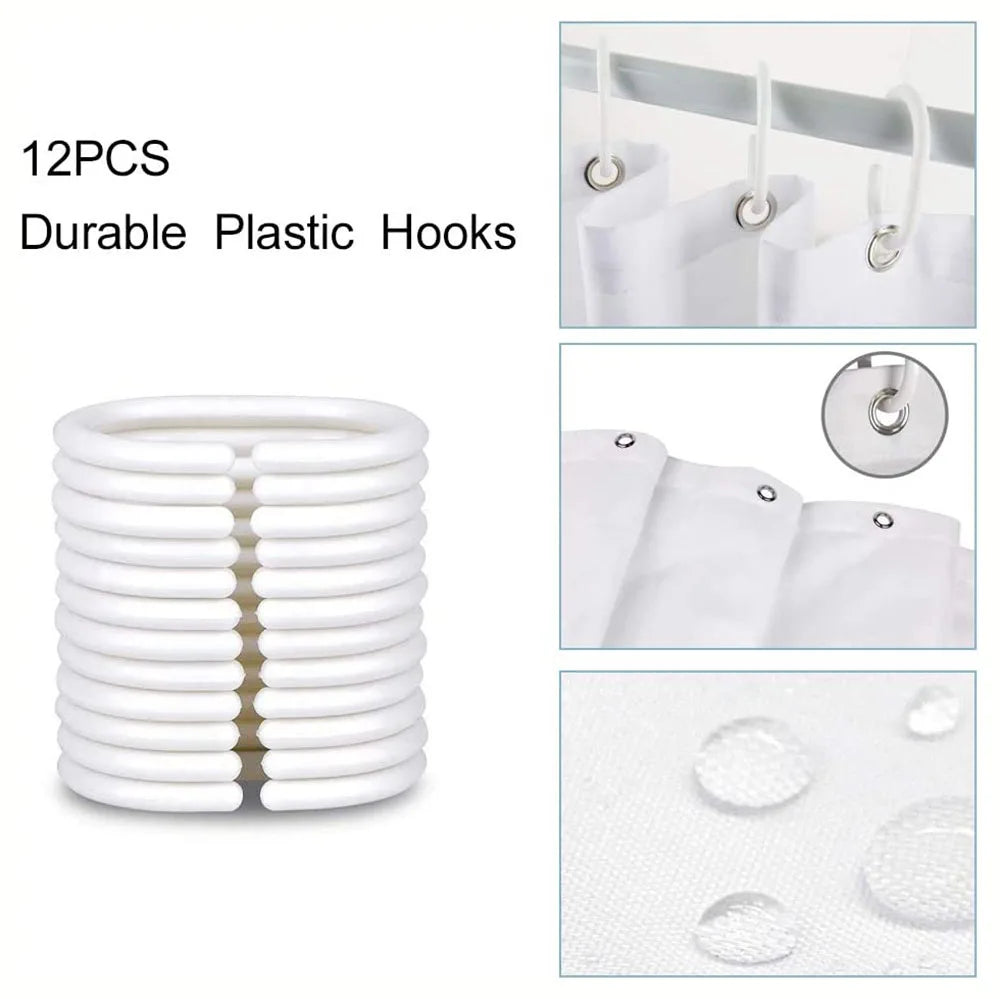 Strandlandskap Badeforheng Baderomsdusjforheng Vanntett Med 12 Kroker Hjemmedekor Gratis Frakt