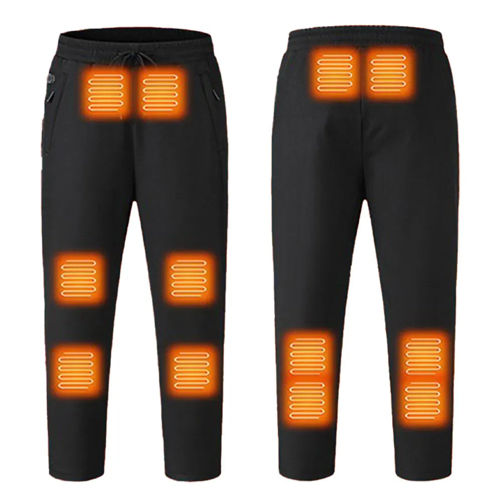 Vintertermiske turbukser Varmeundertøy USB Elektrisk 8 Områder Oppvarmede Bukser Skiklær Varmeapparat Sportstermiske Varmebukser