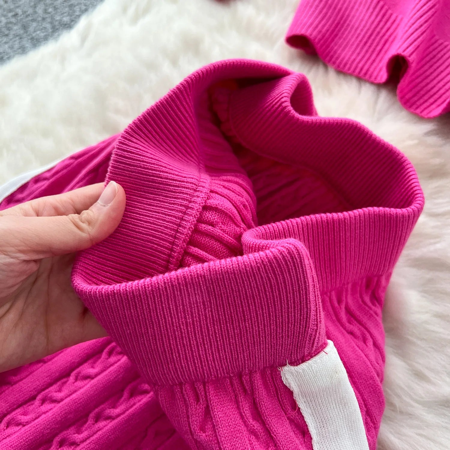 Two Piece Sets Women Skirt Set Turtleneck Knitted Full Sleeve Tops Mid Length Skirts Wrap Hip High Waist Y2k Streetwear Elegant
