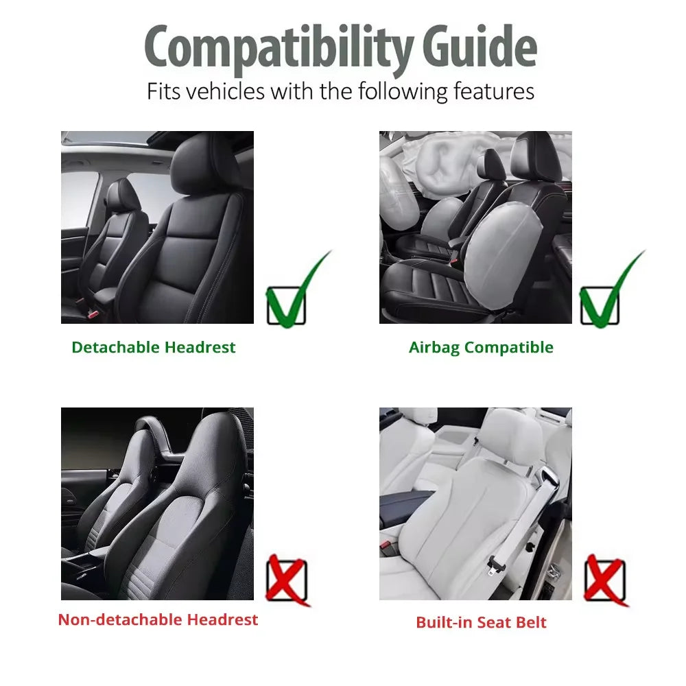 Fashion Front Car Seat Covers Car Accessories Tire Track Embossed Styling Durable Comfortable Fabric Universal Fit For Most Car