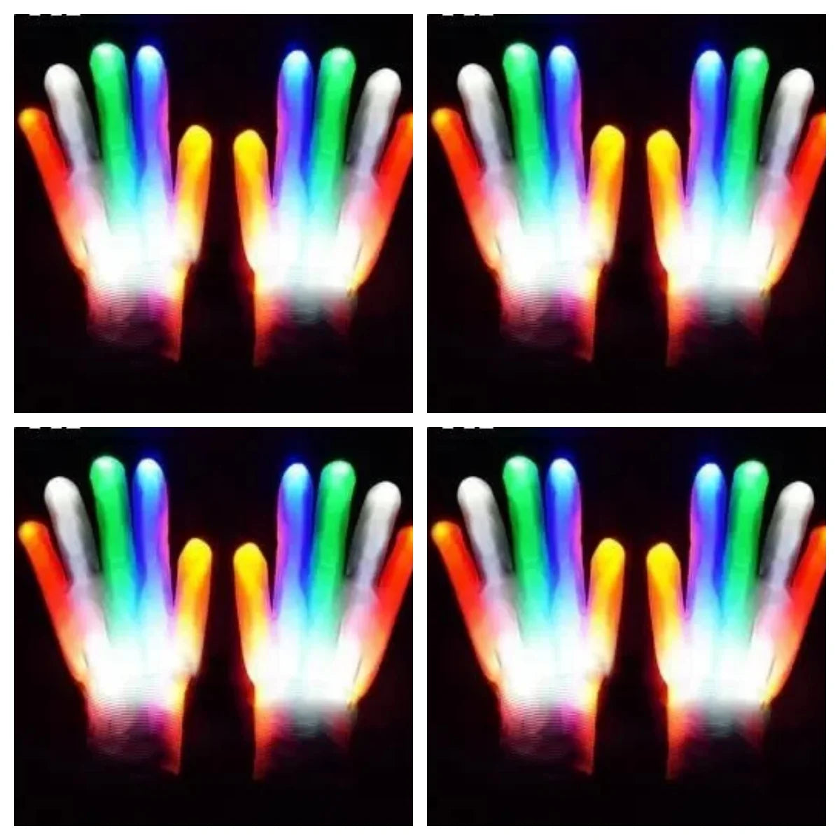 LED Gloves Neon Guantes Glowing Halloween Party Light Props Luminous Flashing Skull Gloves Stage Costume Supplies