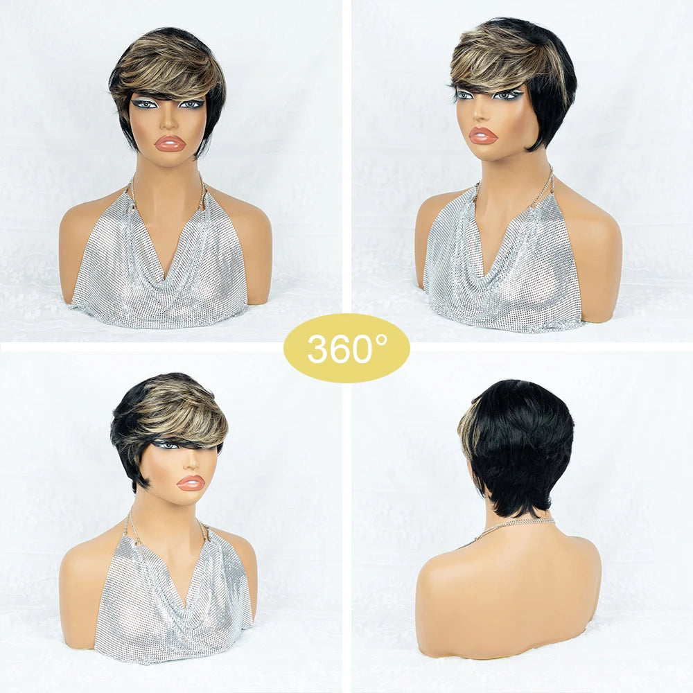 Ombre Blonde Pixie Wig