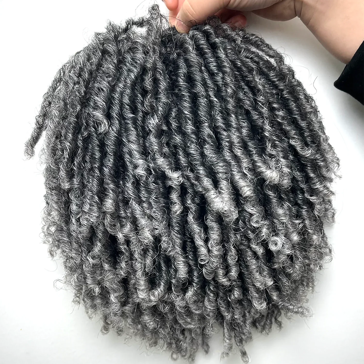 6 Inch Short Dreadlock Wigs Synthetic Braided Half Wig Short Hairpieces Hair Toupee Afro Wigs for Men Black Women