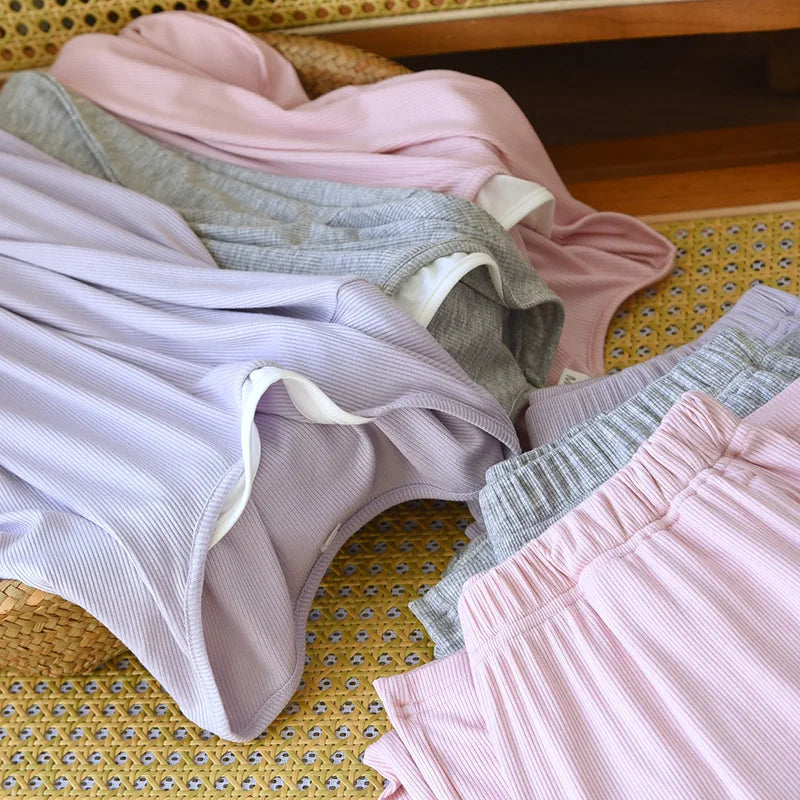 Women's Pajamas Set Two Piece Sleepwear Combed Cotton Pyjamas New Spring Autumn Long Sleeve Night Suits For Woman Nightwear