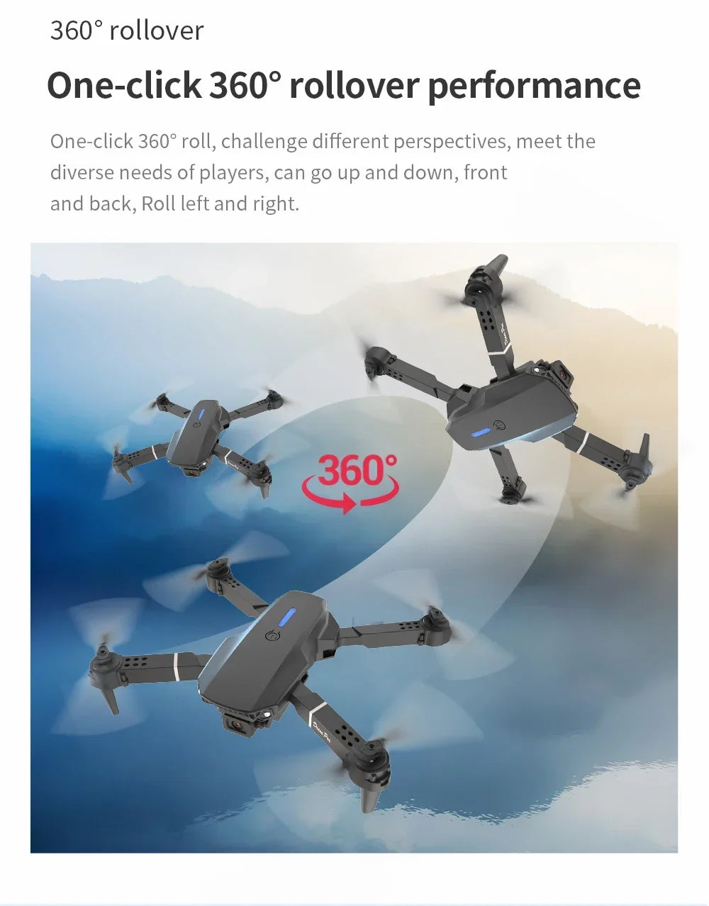 Dron profesional mini de control remoto E88 4K HD con cámara aérea WiFi FPV, cuadricóptero plegable, helicóptero RC, juguete para niños, regalo