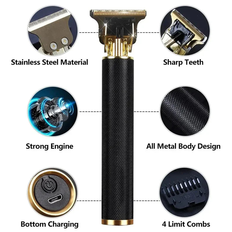 Professional hairdresser_ T9 Electric USB razor set hair salon Men's beauty tools hair trimmer, sideburn, body hair, armpit hair
