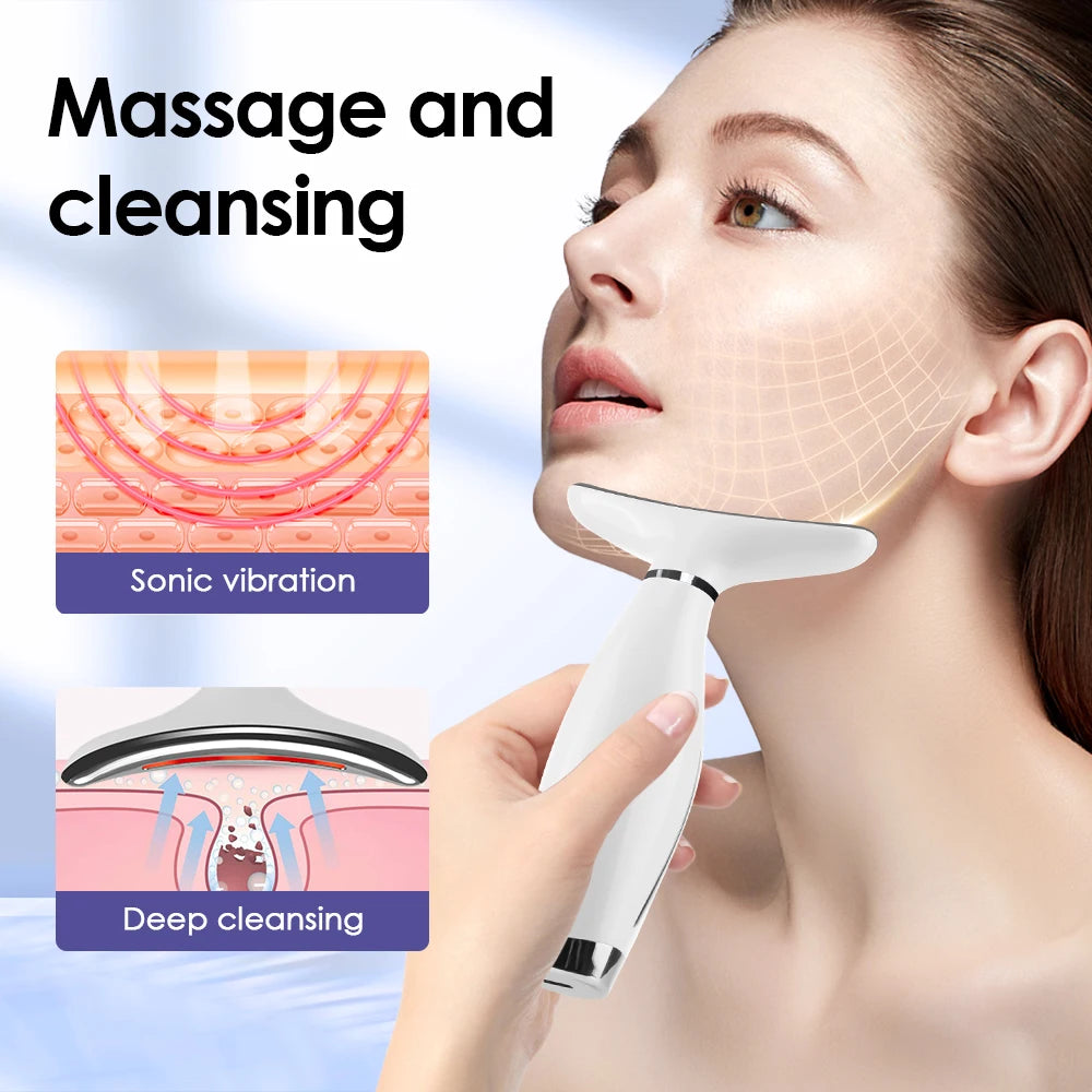 Neck Face Beauty Machine Lifting 3/7 Light Therapy Facial Massager Skin Tightening & Rejuvenation Wrinkle Double Chin Removal