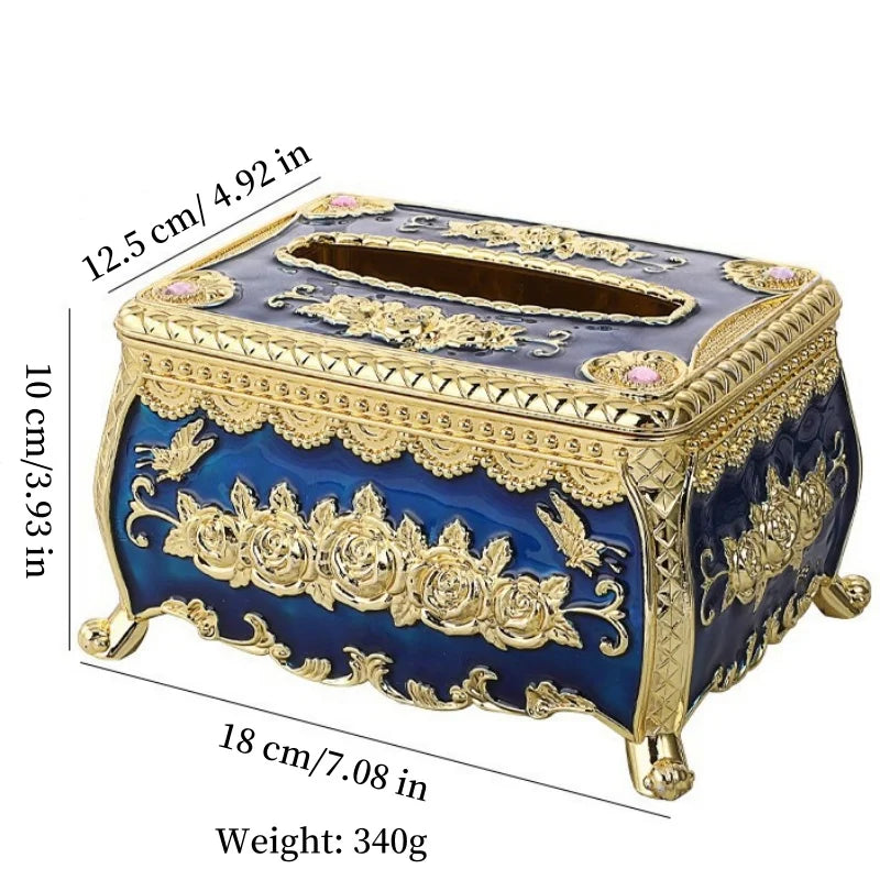Servilletero de papel, estilo europeo, caja de plástico, dispensador de servilletas de cocina, organizador de almacenamiento de escritorio, decorativo para el hogar