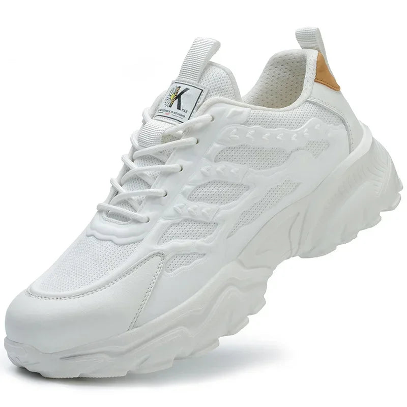 white work shoes lightweight comfortable safety shoes man women work shoes with a steel toe puncture proof safety work sneakers