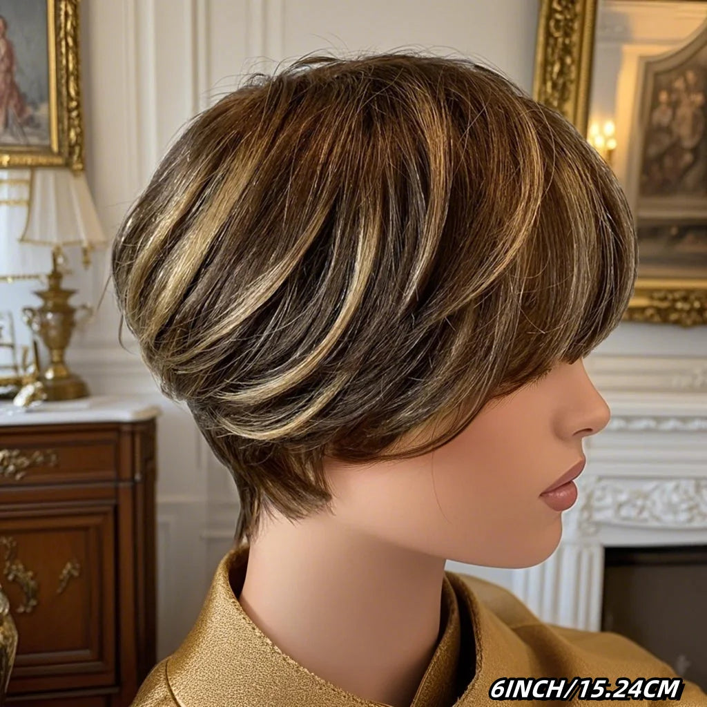 Ombre Blonde Straight Pixie Wig