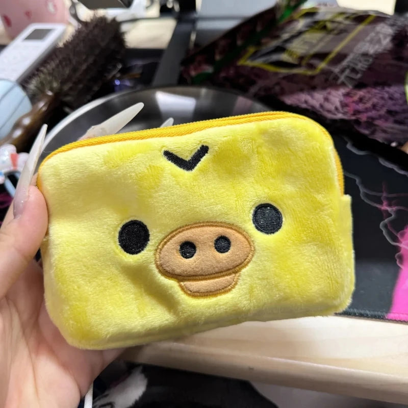 Estuche multiusos Kawaii Rilakkuma Kiiroitori Korilakkuma, monedero, billetera, bolsas de cosméticos, organizador, bolsa de almacenamiento, regalos bonitos