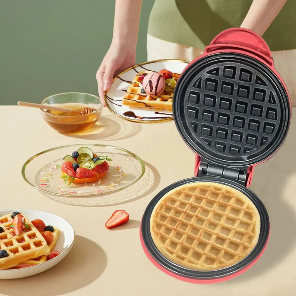 Moule à gaufres antiadhésif électrique pour petit-déjeuner, plaque de cuisson électrique pour petits-déjeuners, collations et desserts rapides