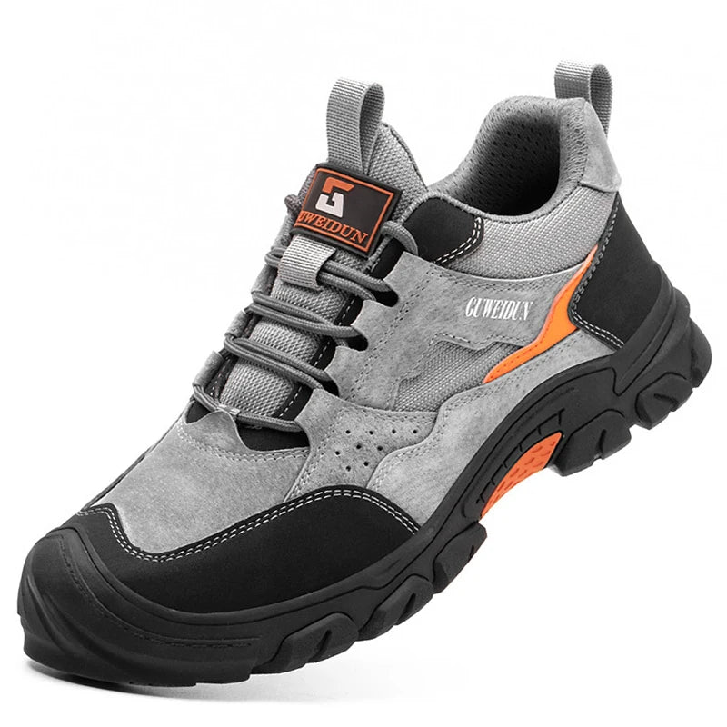 Zapatos de seguridad para hombre con puntera de plástico, botas de seguridad ligeras y a la moda, zapatillas de trabajo cómodas, anticalado, calzado indestructible.