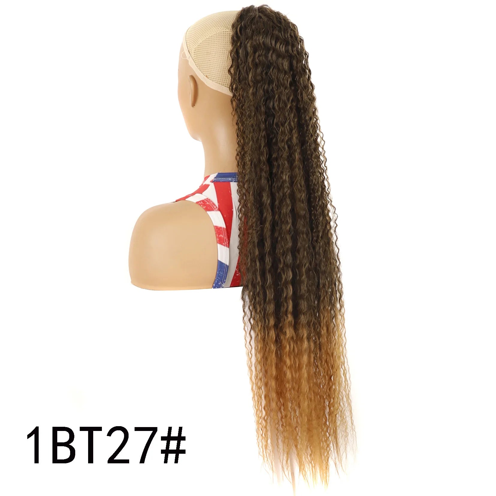 Long Afro Kinky Curly Drawstring Ponytail, Heat-resistant Synthetic Hair, Voluminous Style for Parties & Photoshoots