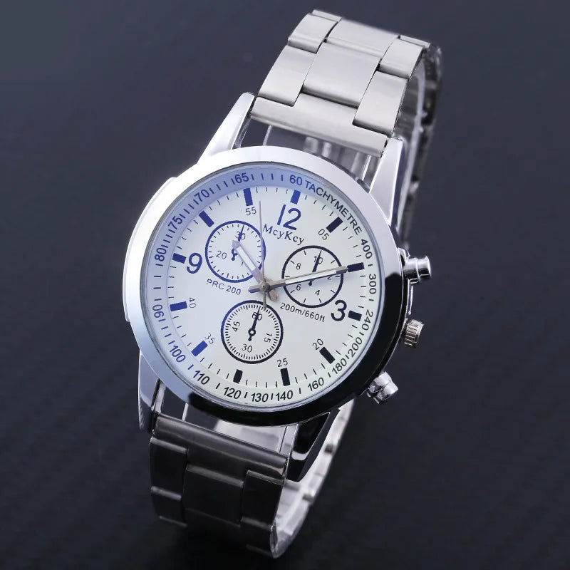 Nuevo reloj de hombre, banda de lujo, reloj redondo, moda, Blu-ray, reloj romano para hombre, relojes para hombre, שעון ספורט, часы мужские наручные