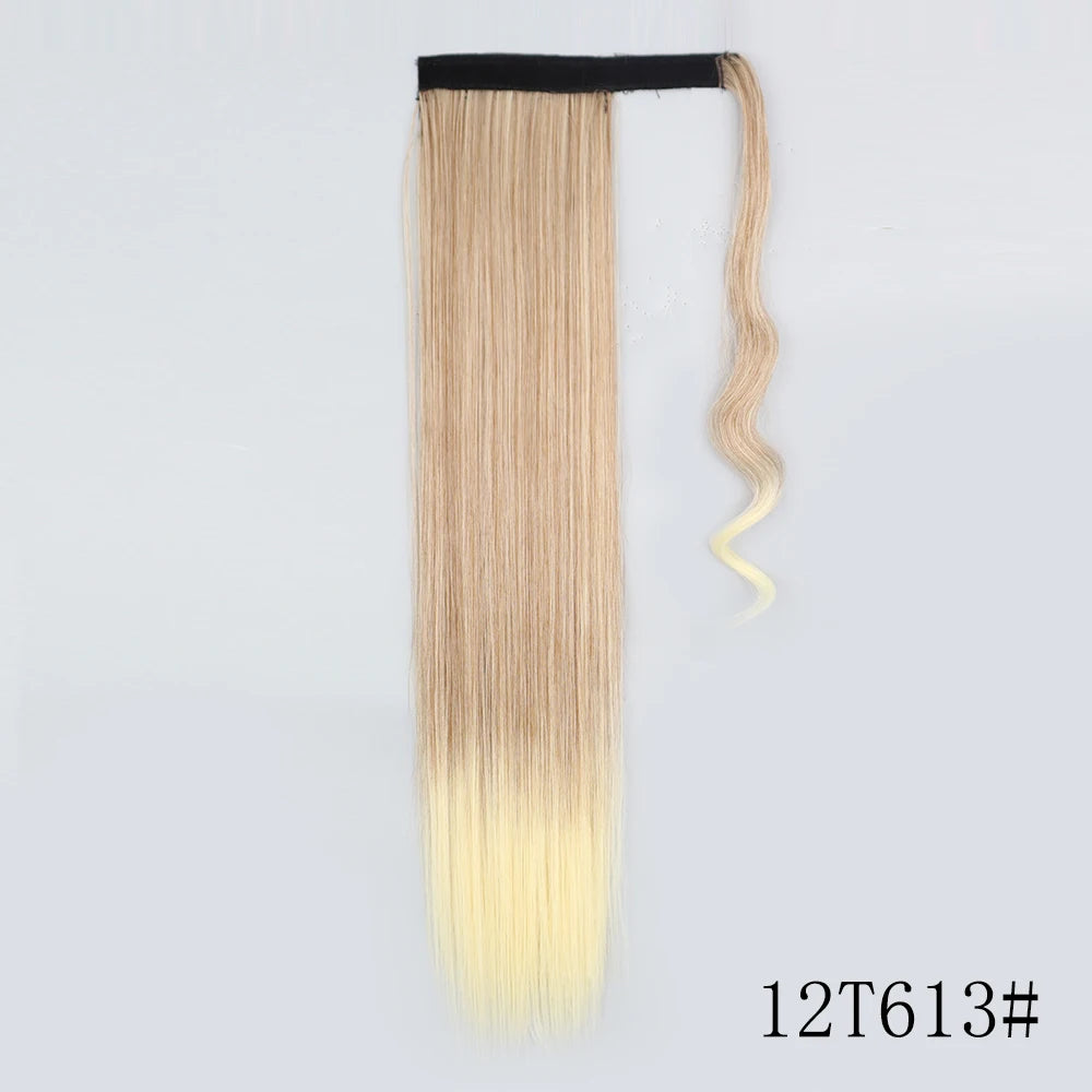 LISI GIRL Synthétique 22/34 Pouces Queue de Cheval enroulée Extensions de Cheveux Bouclés Afro Longs Postiches Queue de Cheval Faux Cheveux Résistant à la Chaleur