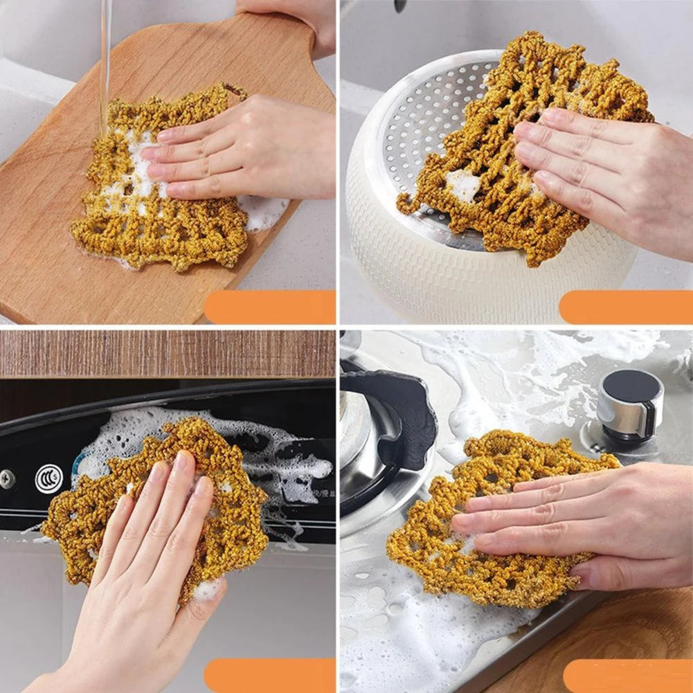 Chiffon de nettoyage de cuisine en fil d'or, essuie-vaisselle peu encombrant et à suspendre pour la maison