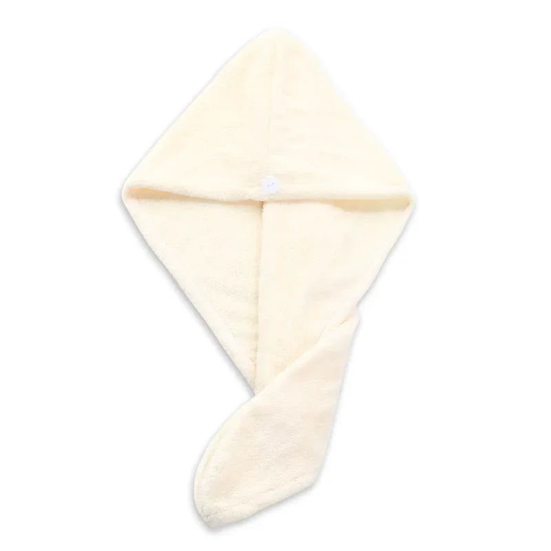Girl's Hair Drying Hat Quick-dry Hair Towel Cap Hat Bath Hat Microfiber Solid Towel Cap Super Absorption Turban Hair Dry Cap