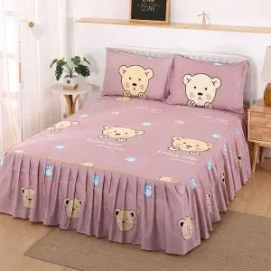 Korean Style Bedspread & Coverlet with Breathable Bed Skirt, Anti-Fade & No Shrinkage Simmons Protective Cover