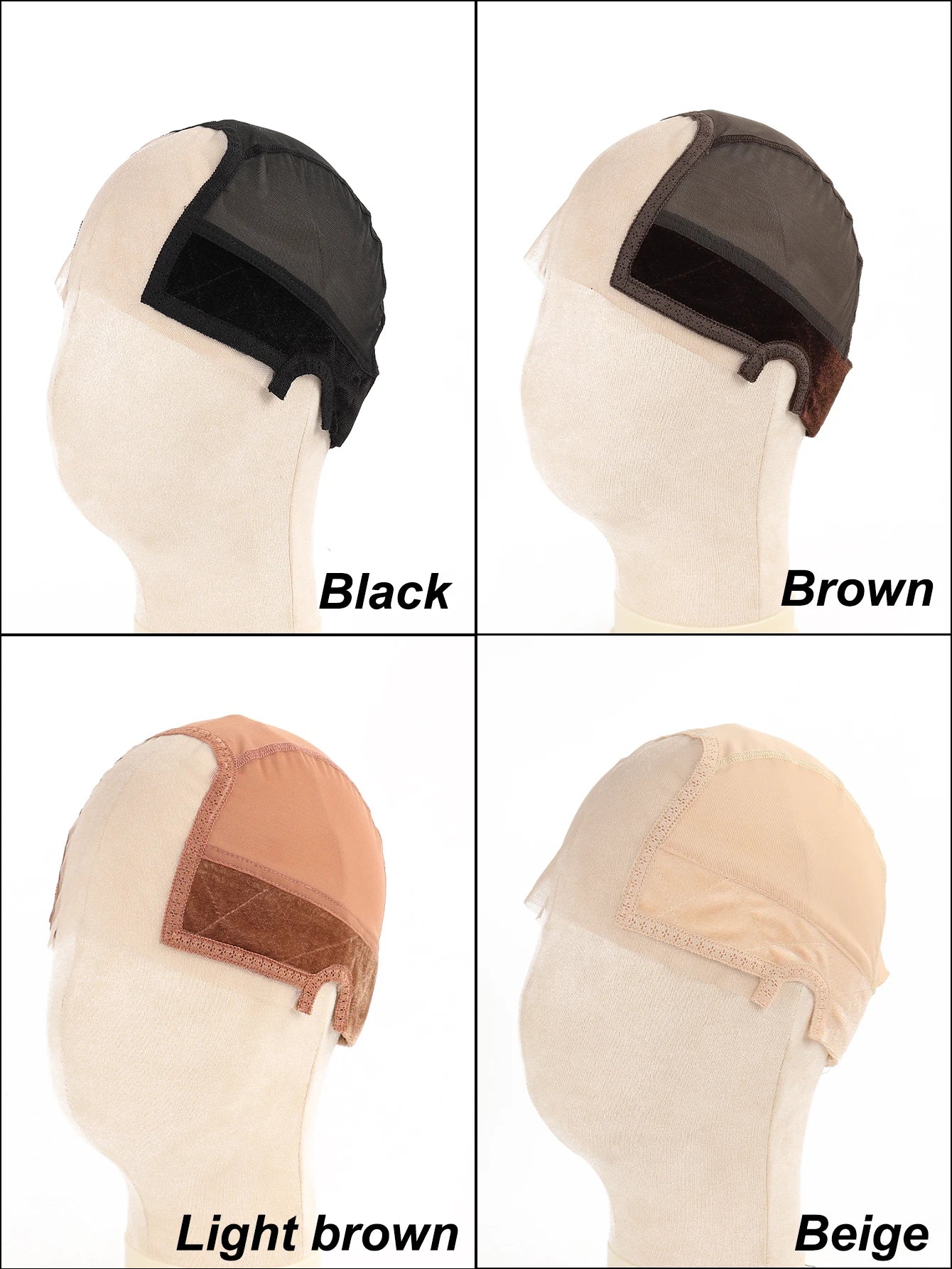 Lace Wig Cap for Women, U Part Wig Making Cap with Adjustable Velvet Wig Grip Band, Nude Hair Net Headband Wig Cap