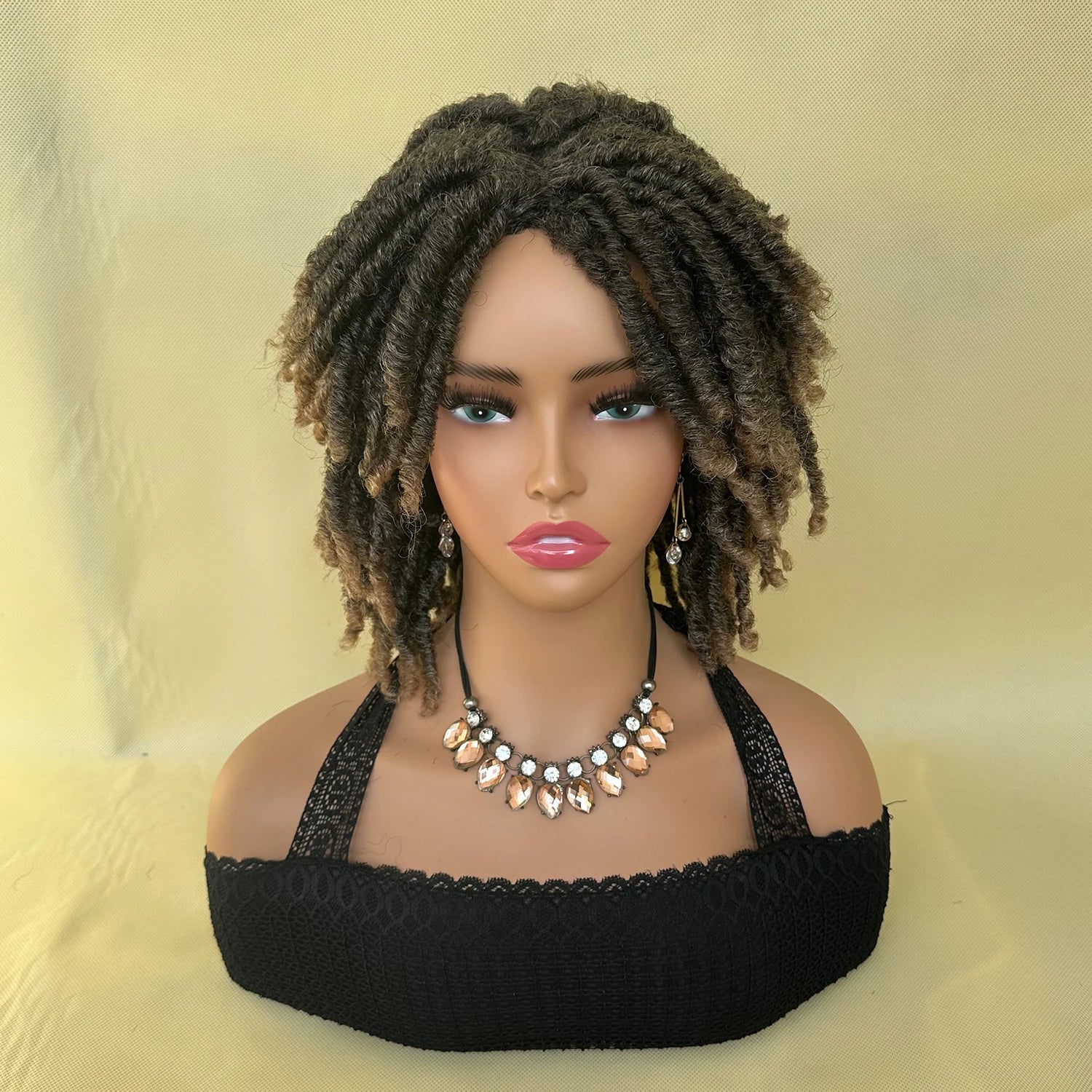Peluca Afro Bob de rastas, peluca trenzada sintética de ganchillo con rastas falsas, versátil estilo de rastas cortas para mujer