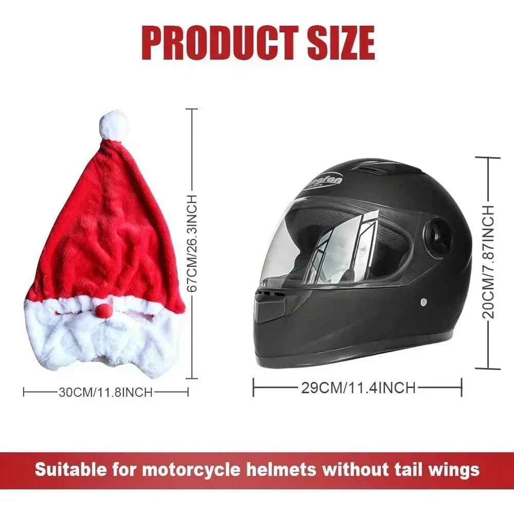 1pcs Santa Claus Helmet Cover Plush Christmas Hat for Motorcycle Helmet Happy New Year Party Supplies Xmas Cosplay Accessoories