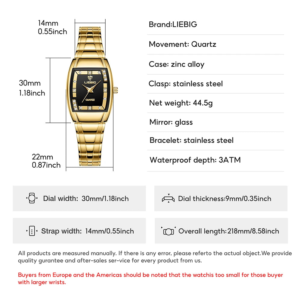 LIEBIG Ladies Watch Luxury Quartz Movement Watches For Women Fashion Outdoor Time Sports Simple 3Bar Waterproof Wristwatches