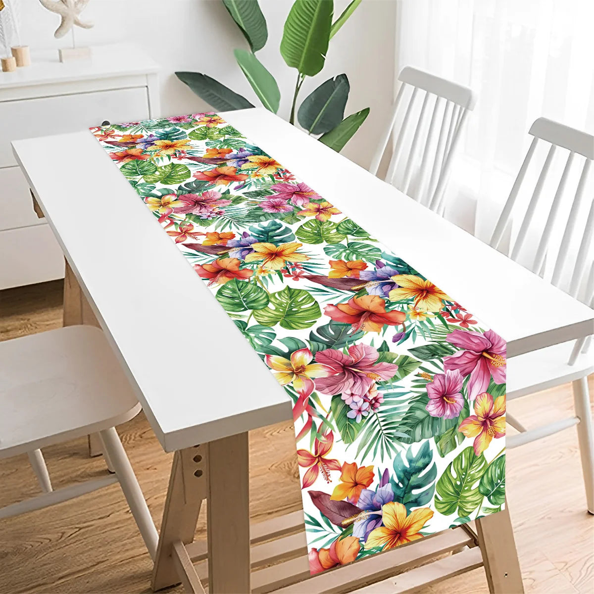 Hawaiian Garland Table Runner Hawaii Luau Tropical Party Decor Kids Favors Tableware ALOHA Summer Beach Birthday Party Supplies