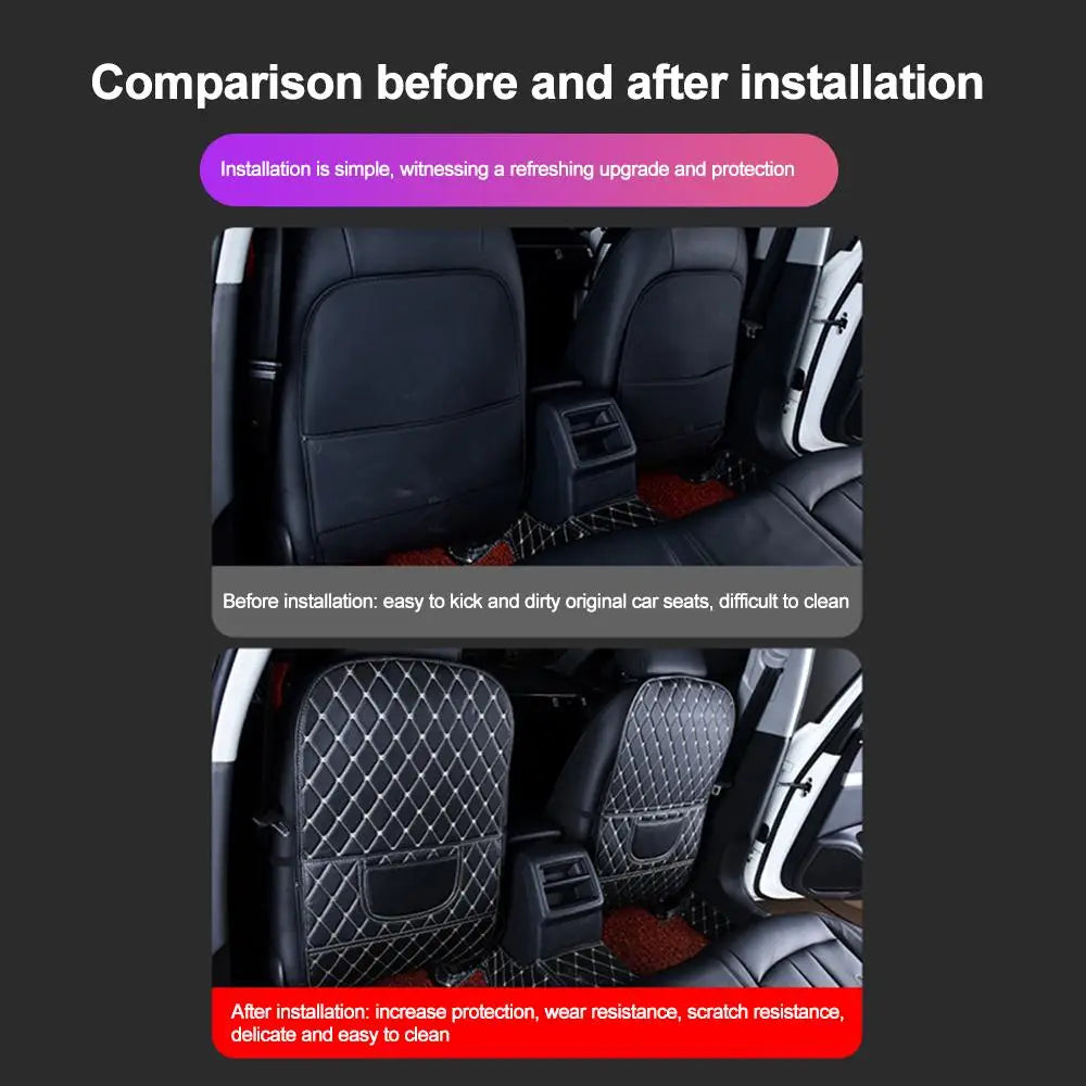 Almohadilla de respaldo de asiento de coche, asiento de seguridad, alfombrillas antipedales para niños, almohadilla de barro antipedales, accesorio de bolsa de almacenamiento interior
