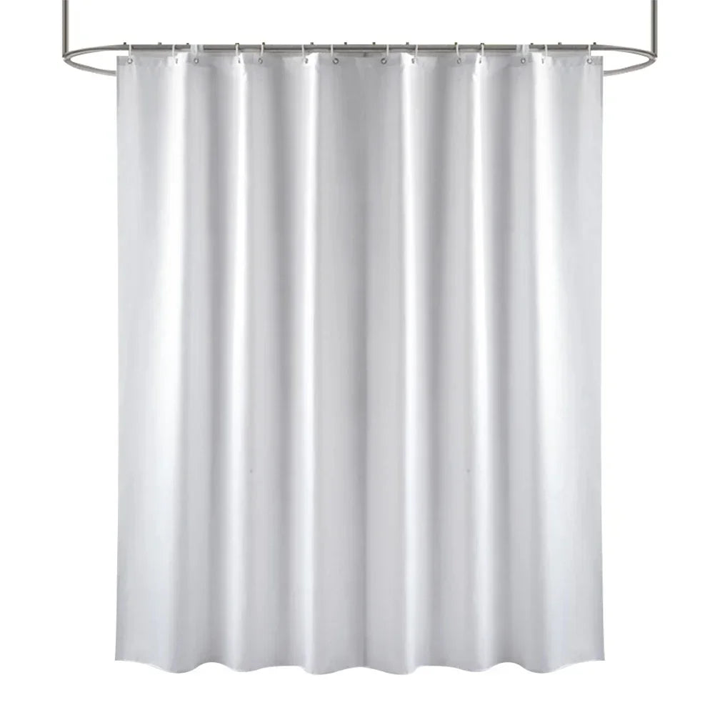 180-230cm Shower Curtains Waterproof Heavy Duty Thick Fabric Bath Curtain for Hotel Bathroom Bathtub Solid White Private Cover