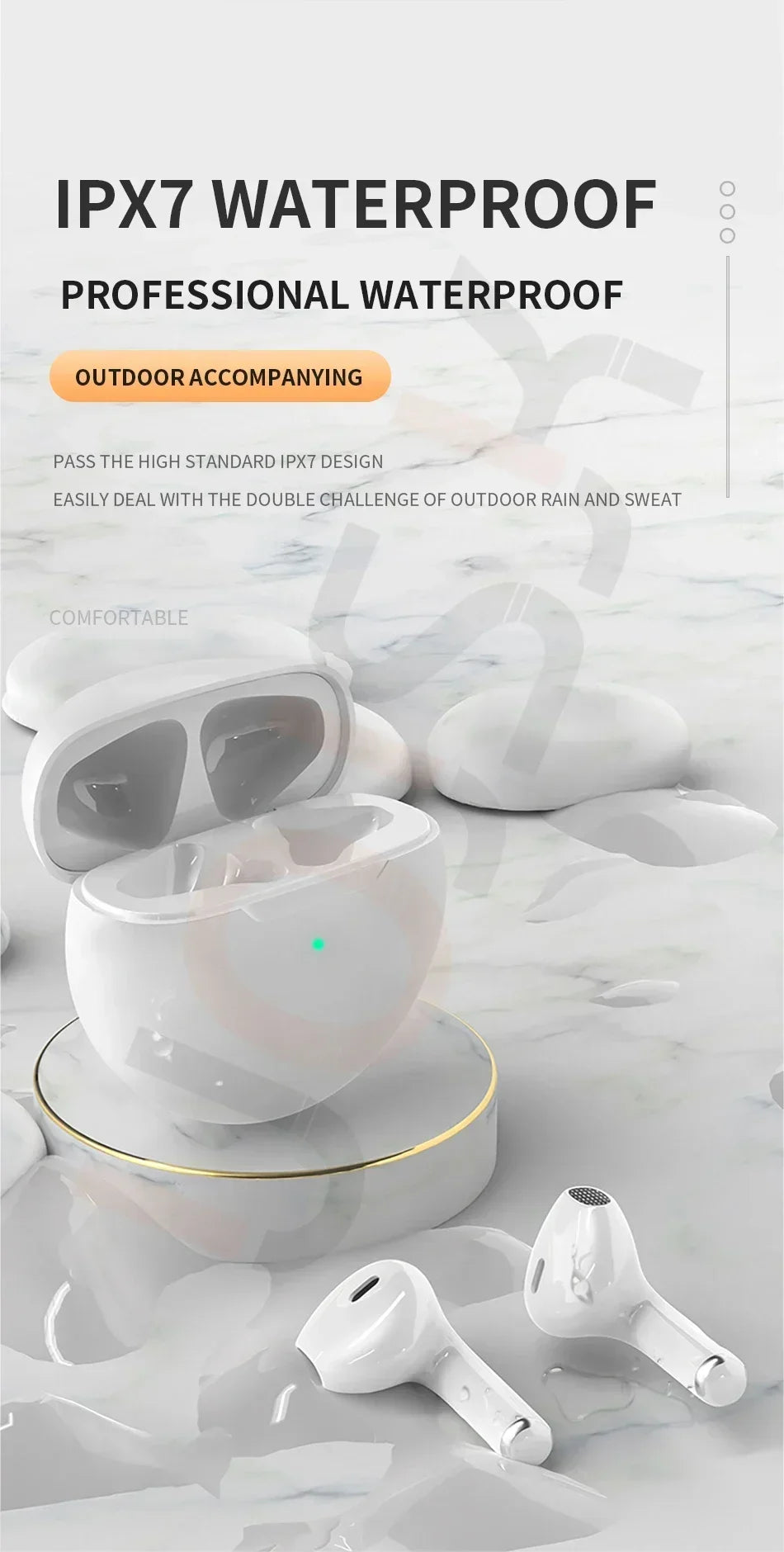 Original Air Pro 6 fone Wireless Bluetooth Earphones In Ear Earbuds Noise Cancelling Pods Headset For Apple iPhone Earphones