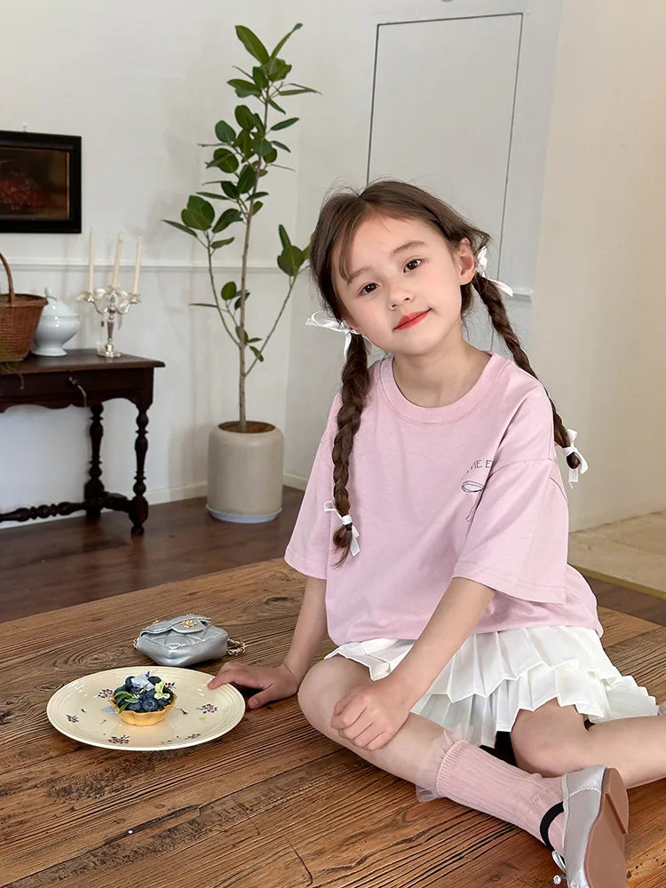 Ropa Infantil Niña Niños Camiseta de Manga Corta Ropa de Niña Verano Tops Ropa de Niños Ropa de Niño Ropa De Niña Ropa De Niño
