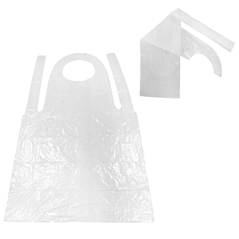 10PCS Disposable Kitchen Aprons Plastic Waterproof Apron Individually Packing Gowns For Men Women Kitchen Protection Accessories