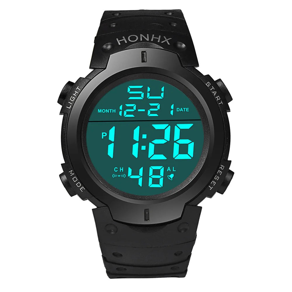 Montre électronique de sport pour homme, étanche, lumineuse, multifonction, pour le fitness en plein air, grand écran