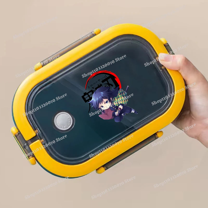 Demon Slayer Kimetsu No Yaiba Lunch Box Cartoon Anime Figures Dinner Pail Student Office Workers Large Capacity Sealed Bento Box