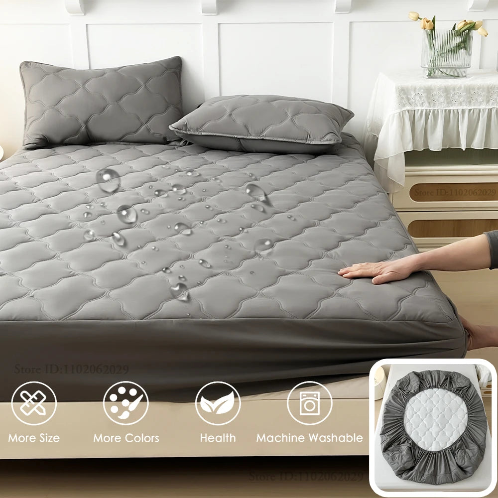 Bedspreads Cover Fitted Bed Sheets Waterproof Mattress Coverlets Elastic Band Protector Pads for Single/Double/King/Queen Bed