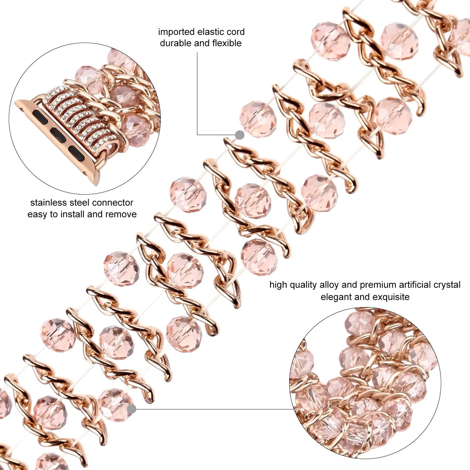 Flash Pearl for Apple Watch Women 38mm 40mm 41mm 42mm 44mm 45mm 46mm strap iWatch Ultra Series SE 10 9 8 7 6 5 4 3 2 1 strap