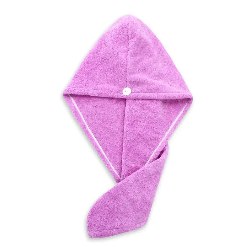 Girl's Hair Drying Hat Quick-dry Hair Towel Cap Hat Bath Hat Microfiber Solid Towel Cap Super Absorption Turban Hair Dry Cap