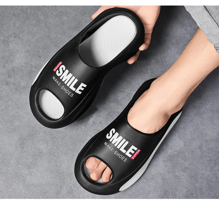 Men Slippers New Slides with a Sense High Aesthetic Value External Wear Anti Slip Thick Bottom, Beach Cool Slippers for Men