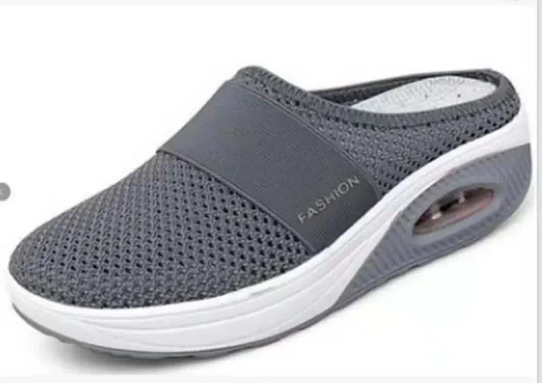 Air Cushion Slip-On Women Walking Shoes Orthopedic Diabetic Ladies Platform Mules Mesh Lightweight Slippers Wedge Female Sneaker