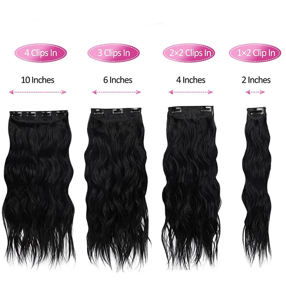 Extensions Long Synthetic Clip In Hair Wavy Clip In Hair Extensions 6Pcs/Set Piece Synthetic Ombre Blonde Brown Thick Hairpieces