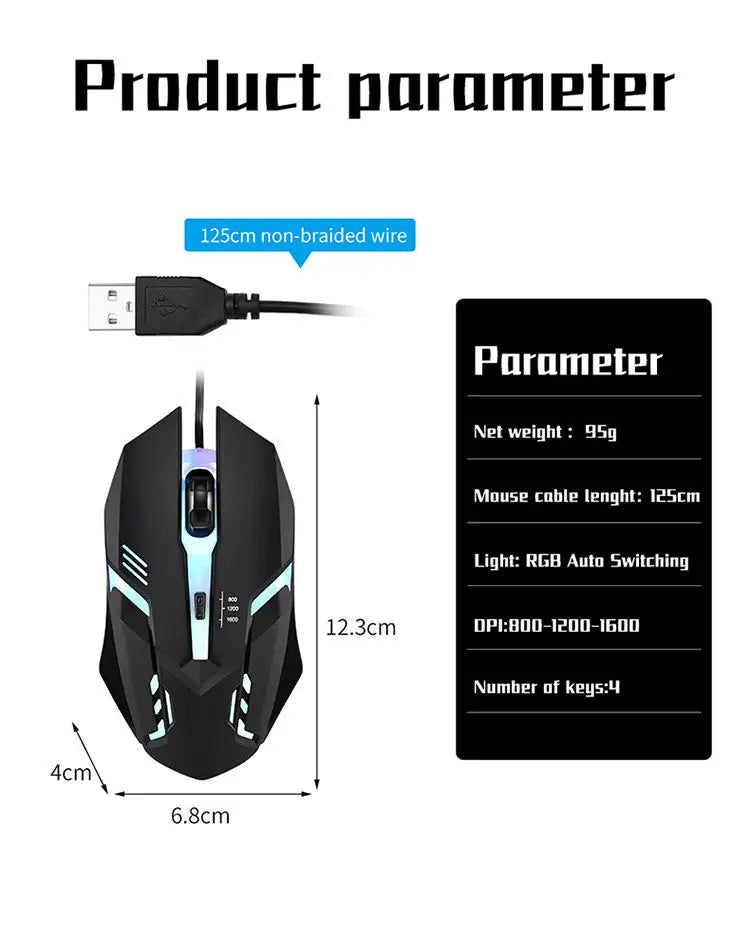 Latest High Quality Ergonomic Design Gaming Mouse Desktop Computer Laptop USB Backlit Mouse Manufacturers Hot Sale