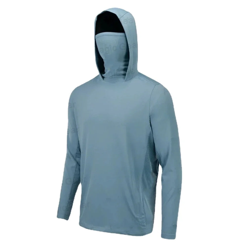 Gear Fishing Shirt Summer Long Sleeve Shirt UPF50 Quick Dry Breathable Hooded Fishing Clothes Anti-UV Fishing Shirts